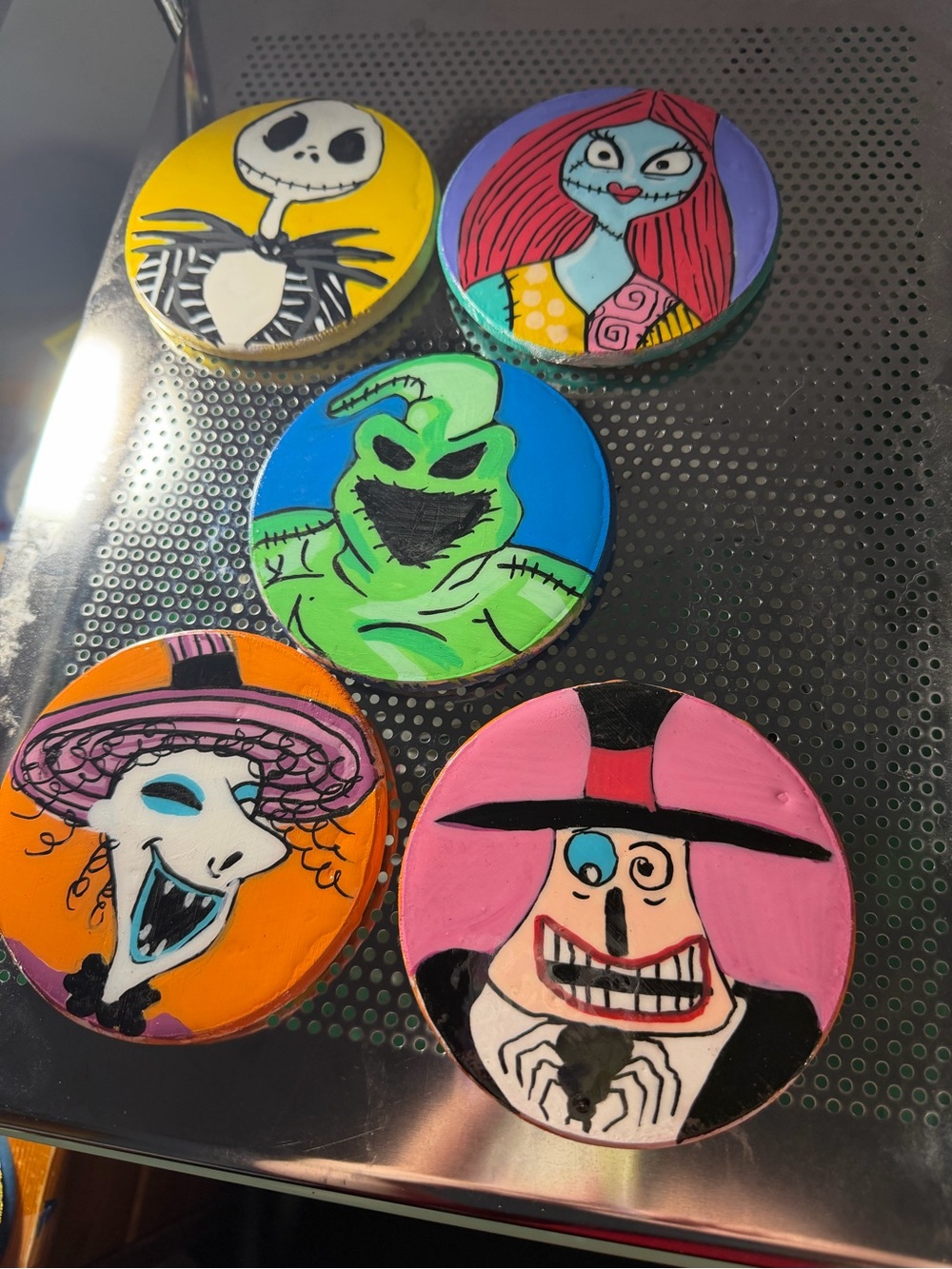 Custom hand painted Disney nightmare before Christmas coaster set